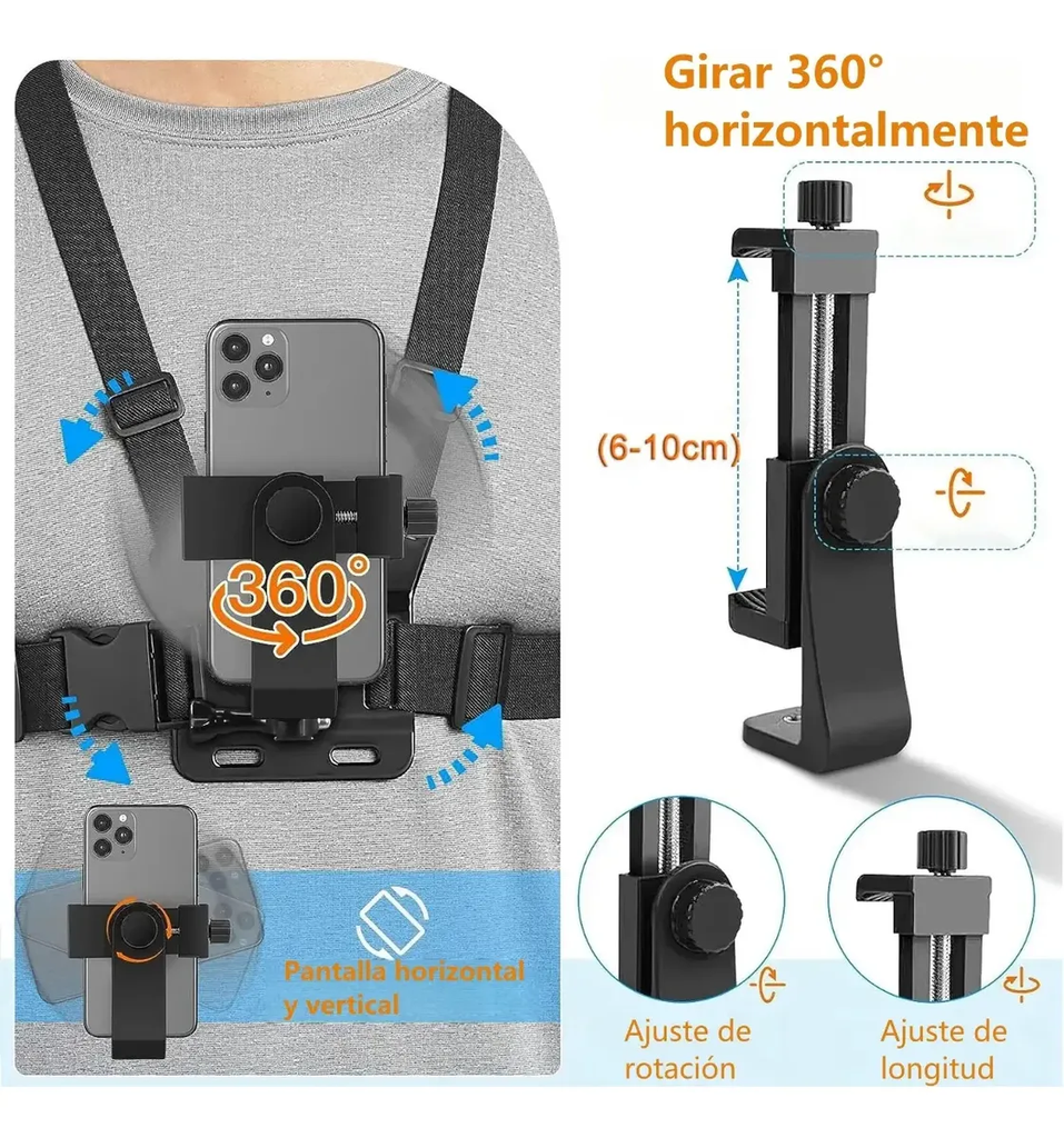 SOPORTE PARA CELULAR ARNES DE PECHO foto 3