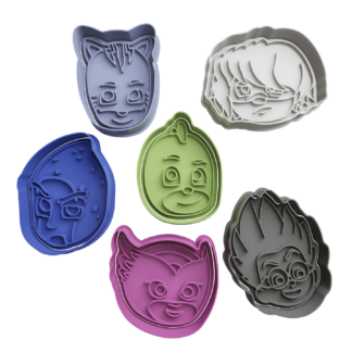 Set Heroes en Pijamas Cabezas Cortador de Galletas