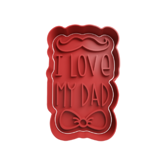 Mostacho I love my Dad con Moño Cortador de Galletas