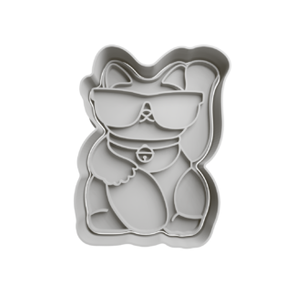 Gato de la Fortuna Maneki-neko con lentes Cortador de Galletas