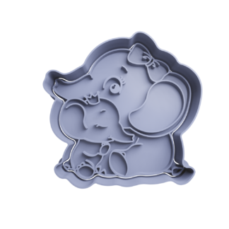 Elefante Mama con su Hijo Cortador de Galletas