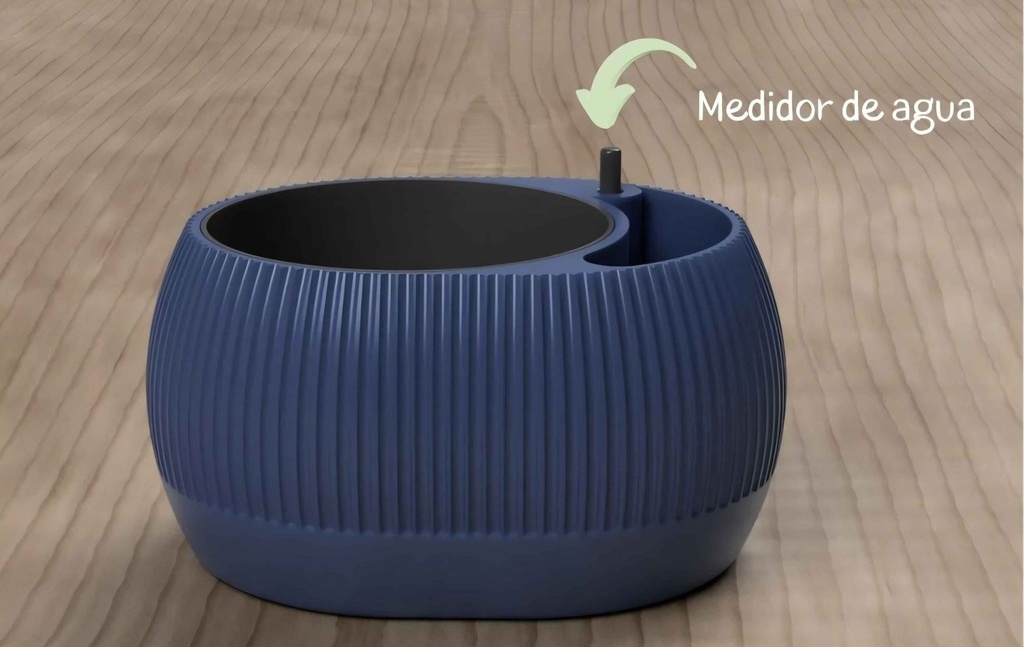 Maceta auto-riego con indicador de nivel de agua